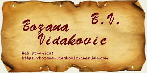 Božana Vidaković vizit kartica